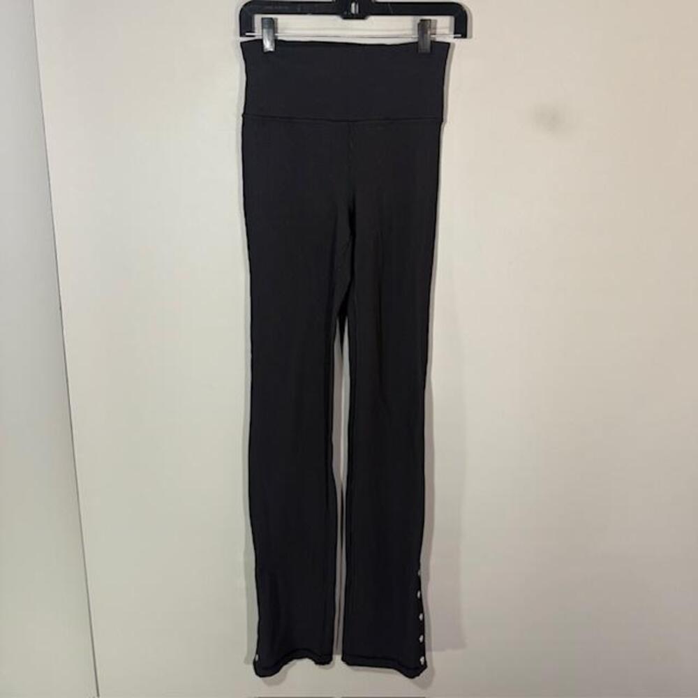 Athleta Pants Womens S Tall Black Elation Ribbed Snap Ankle Yoga Stretch Lounge